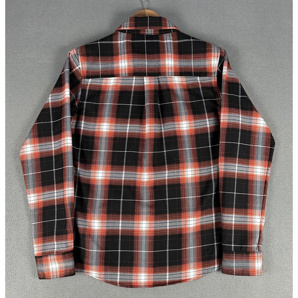 Dixxon Flannel Shirt Womens Medium Orange Black Bucky Lasek Skater Garage Punk - Picture 4 of 10
